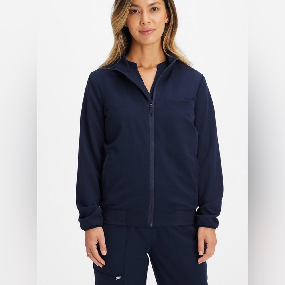 Fabletics Women’s Lightweight 3-Pocket Scrub Jacket – Navy, Size XL